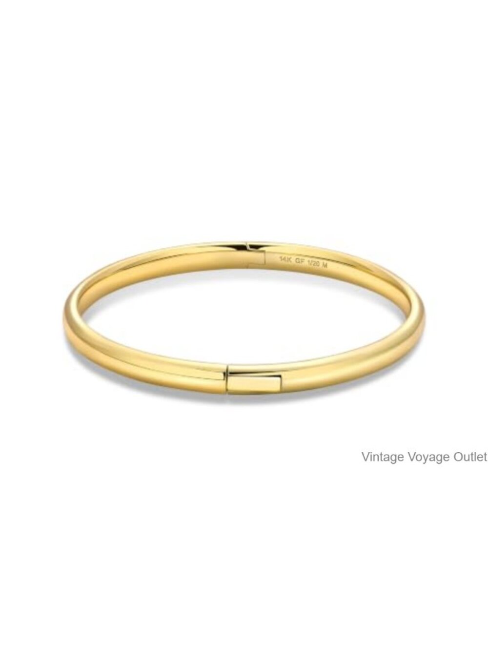 14k Gold Filled Oval Bangle Bracelet Snap Clasp Stackable